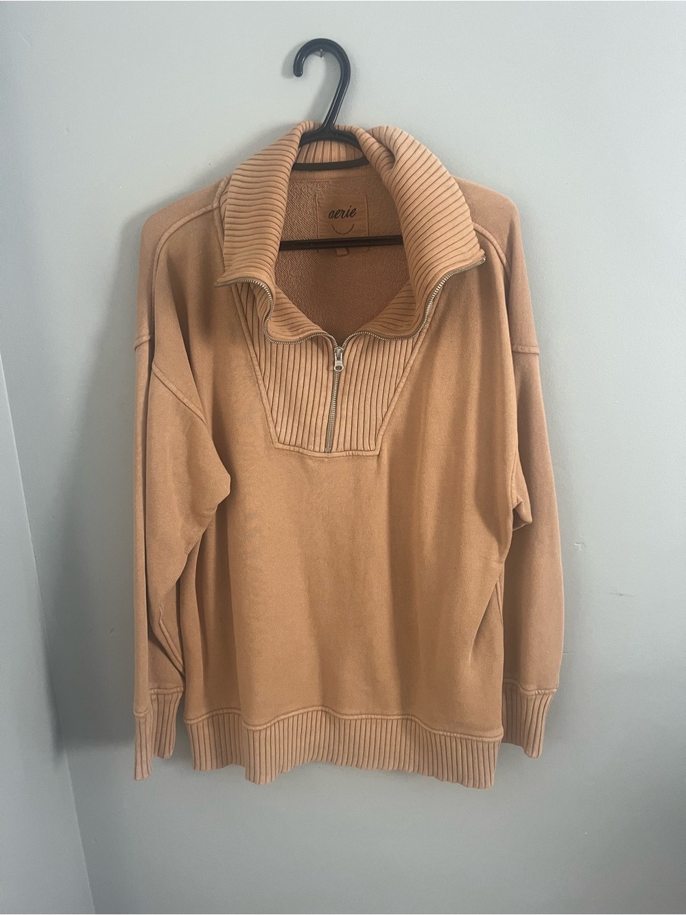 Aerie Half-Zip Pullover Sweater - Tan